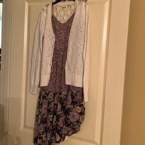 Girls floral lavender spaghetti strap dress, size 10, by Kidpik